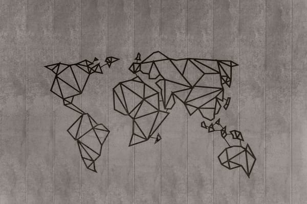 A basic line-drawn map of the world